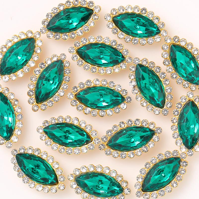 Hand-Sewn Rhinestone Sunflower Crystal Clasp DIY Clothing Accessory