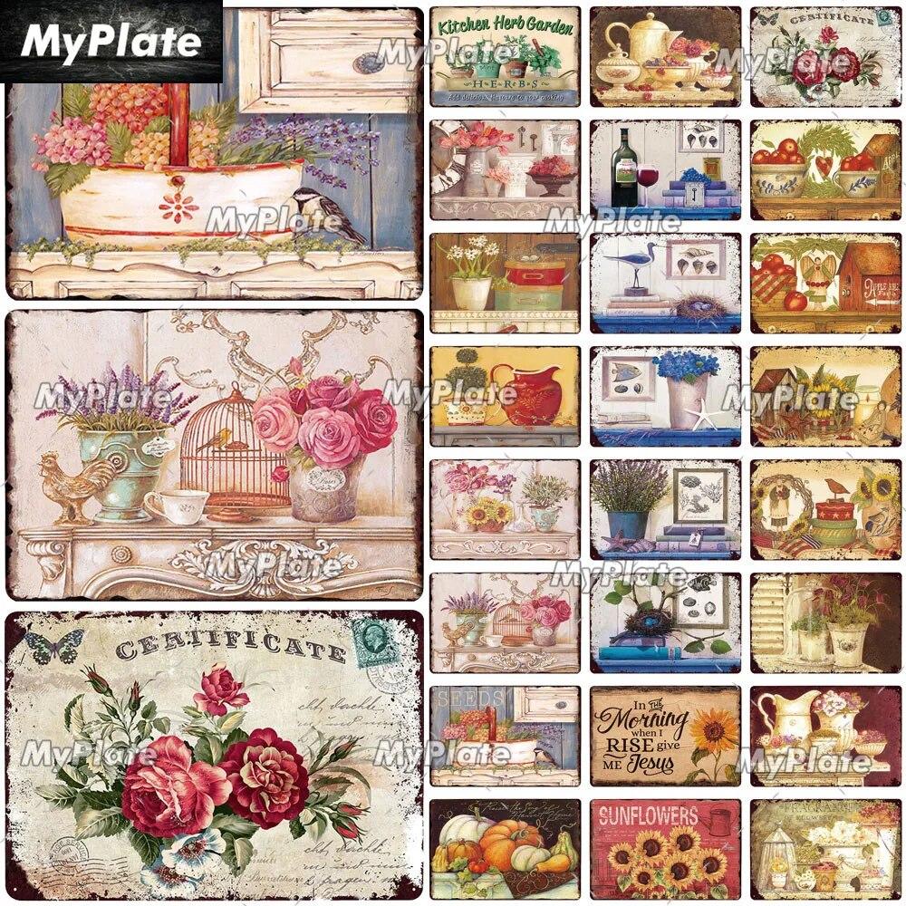 

Сад Винтаж Металлическая Вывеска Оловянная Вывеска Винтаж Цветочное Украшение Доска Домашний Декор Стены Бар Вывеска Домашний Декор Плакат Прямая Доставка