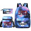 Large Capacity Schoolbag with Shoulder Strap; Student Three-piece Pencil Case Set