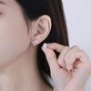 Elegant 999 Sterling Silver Asymmetrical Leaf Stud Earrings for Women - Simple, Versatile Design with Screw-Back Closure