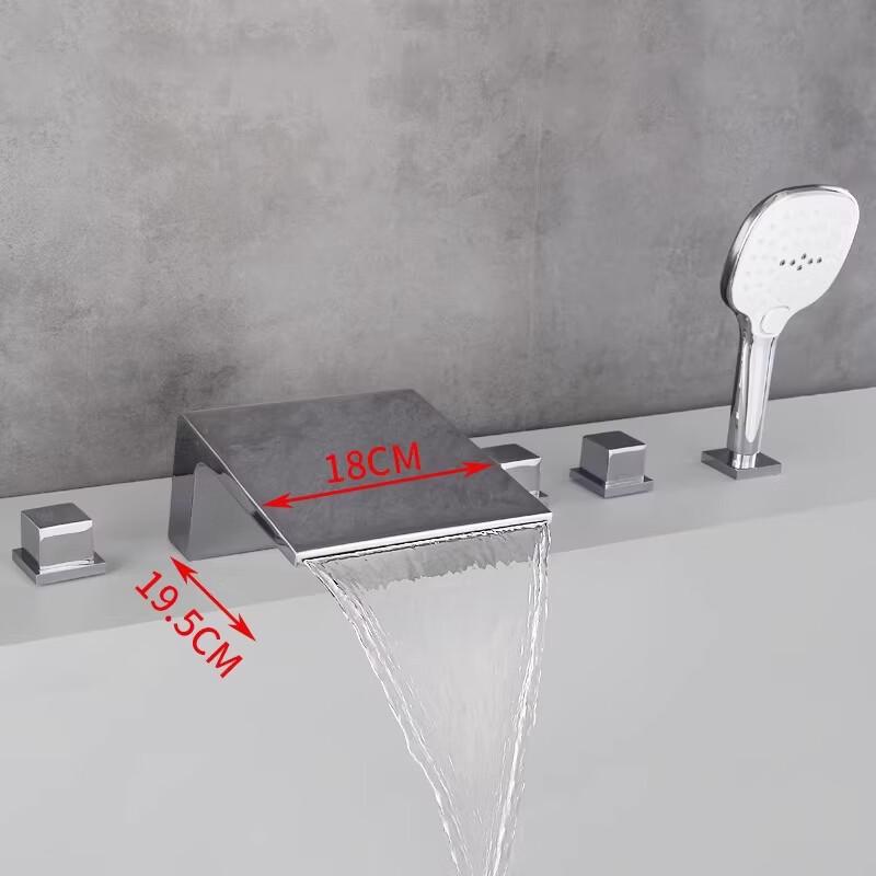 Lindong All-Copper Bathtub Edge Faucet Set