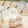 1pc Portable Egg Carrier Box, Plastic Egg Holder with 2 Compartments, Kitchen Fridge Safe Egg Storage Container, Shockproof Egg Organizer Case