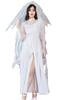 Brightlara Halloween Cosplay Costume, Bride/Zombie Bride, Adult Women's Zombie Bride Costume, White, cos001-WH-L