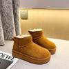 Masuoism 2025 New Warm Fleece Thick-soled Snow Boots Women's Autumn and Winter Versatile Short Boots Casual Flat Cotton Shoes