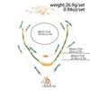 3pcs Set Retro Temperament Baroque Pearl Pendant Green Beaded Long Multi-layered Necklace for Women Stacked Jewelry Sets Gifts