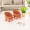 Simulation Bamboo Round Table Chair Miniature Scene Decoration Ornament Dollhouse Mini Furniture Model Craft Gift