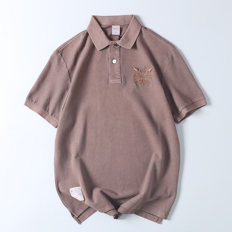 Trade Export Surplus Business Casual Polo Shirt for Men, Summer Turn-Down Collar Short-Sleeve T-Shirt, Versatile, Breathable, Loose Fit Half-Sleeve