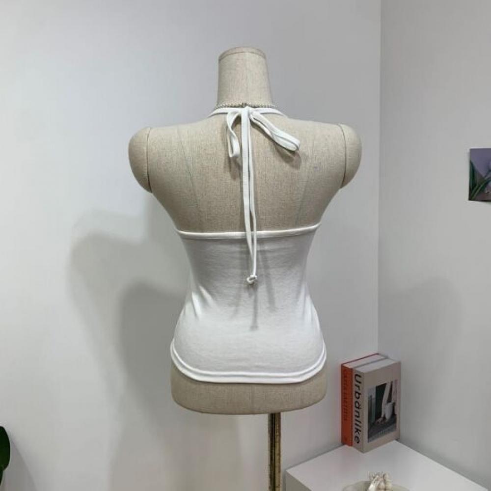 C S In The Room 1 + 1 Ata Strap halterneCk Tank Top 4Color