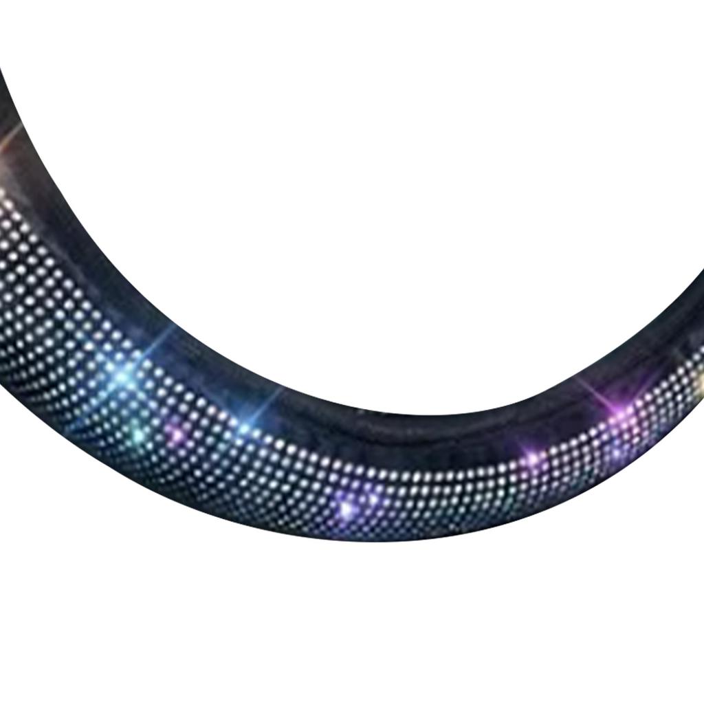 Car Steering Wheel Cover Bling Rhinestone Universal Antislip Protective Decoration for Automobiles