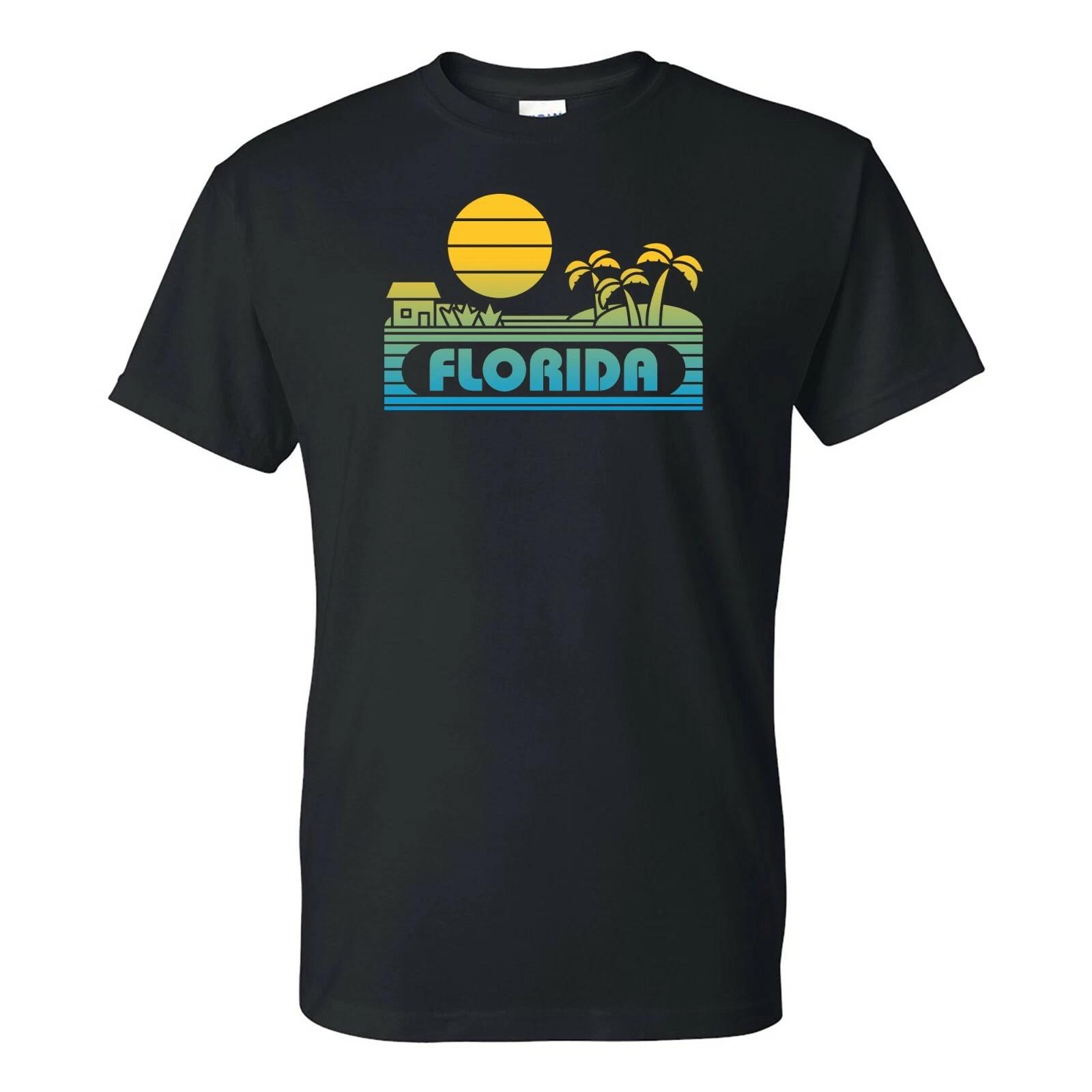 

Florida Groovy Sunset - Landscape Vacation Home State T Shirt - Black L