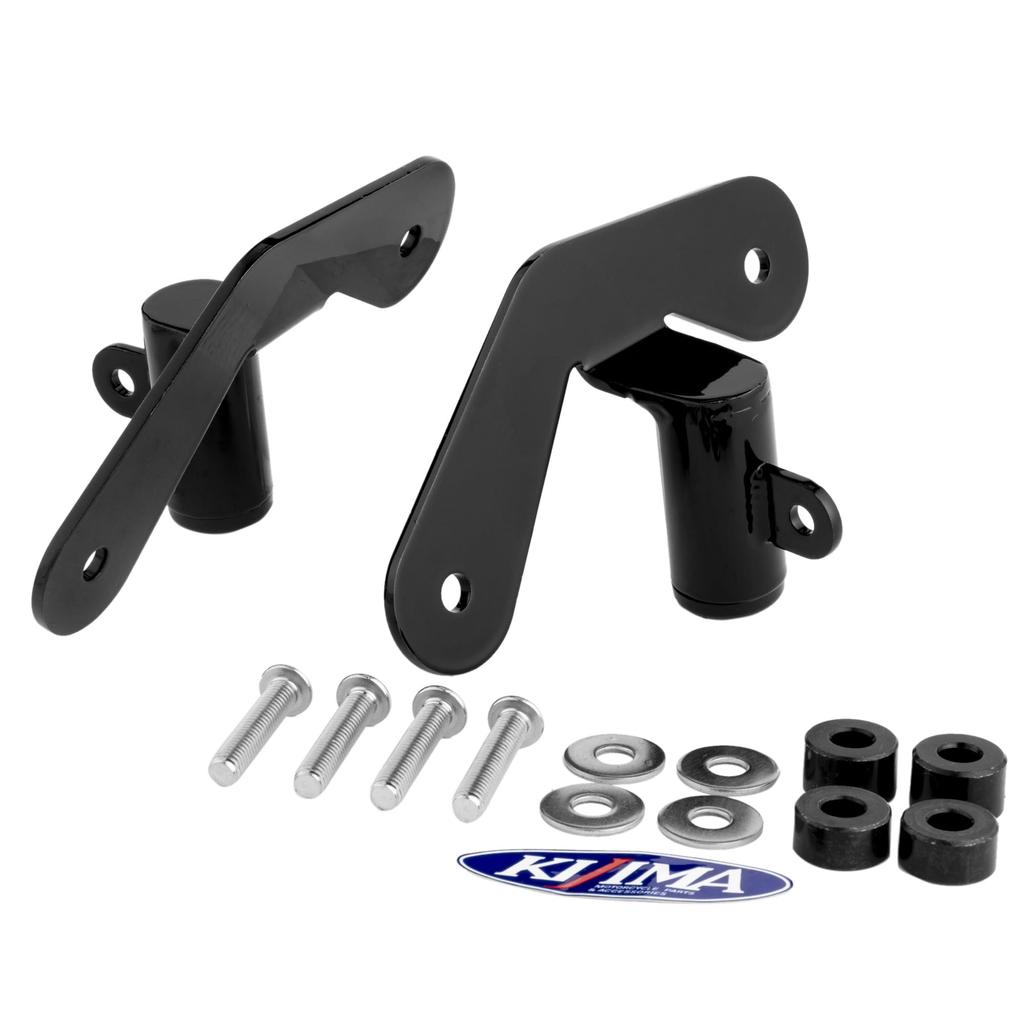 Kijima Hunter Cub CT125 Motorcycle Front Turn Signal Relocation Left and Right Black Part Number (JA55/JA65) Parts Brackets, Set, Steel, Finish,