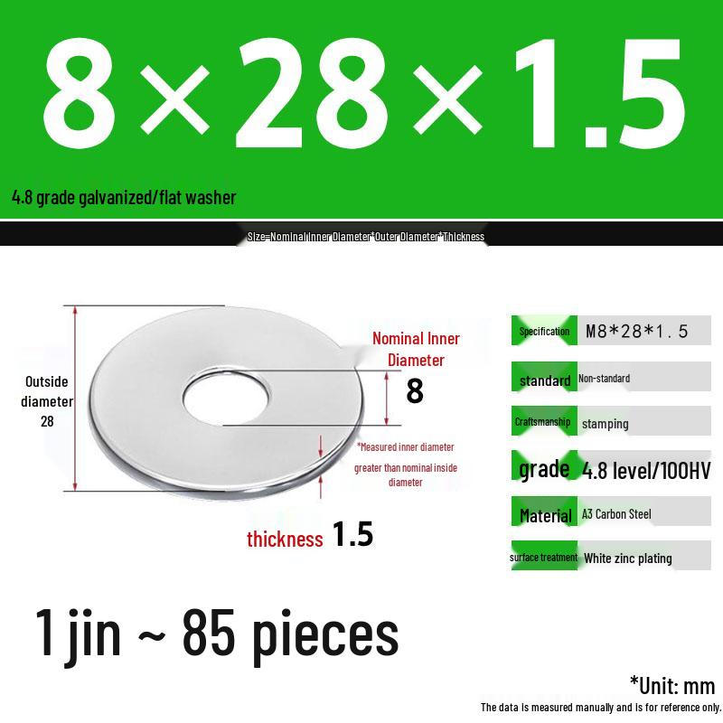 Galvanized Extra Thick Flat Iron Washer, M3-M62