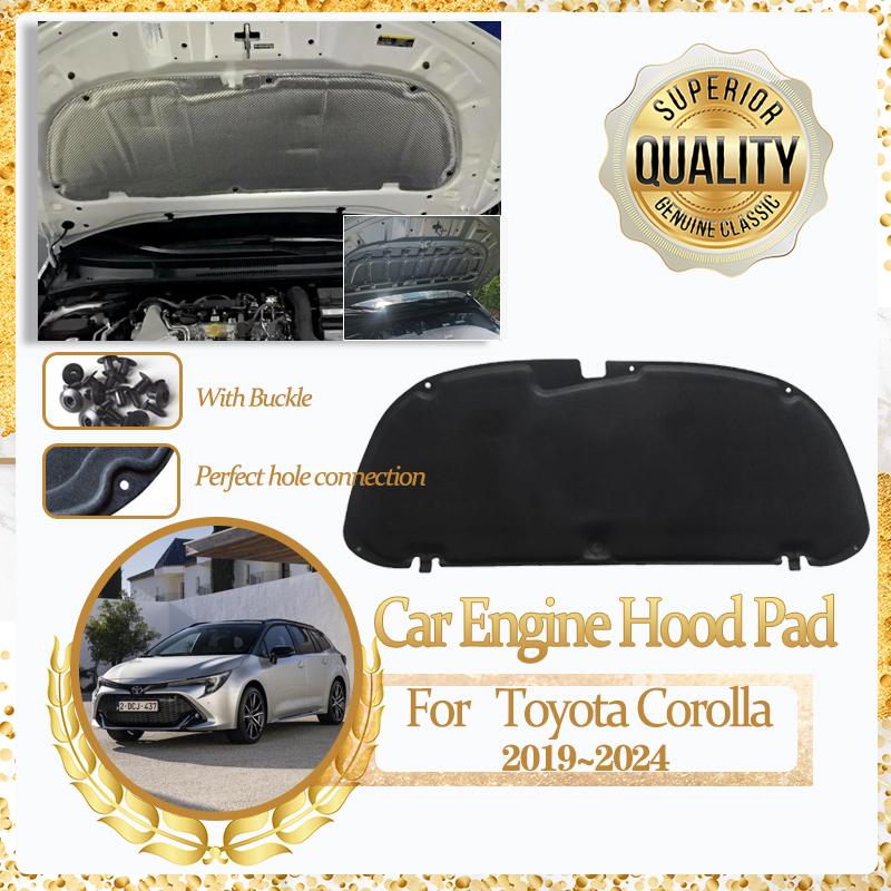 For Toyota Corolla  Accessories E210 ~2024 Car Engine Hood Sound Soundproof Hood ulation Cotton Mats Car Accessories