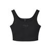 Solid Color Back Hollow Short Casual Vest Women Tops Black F11W415102F-BK