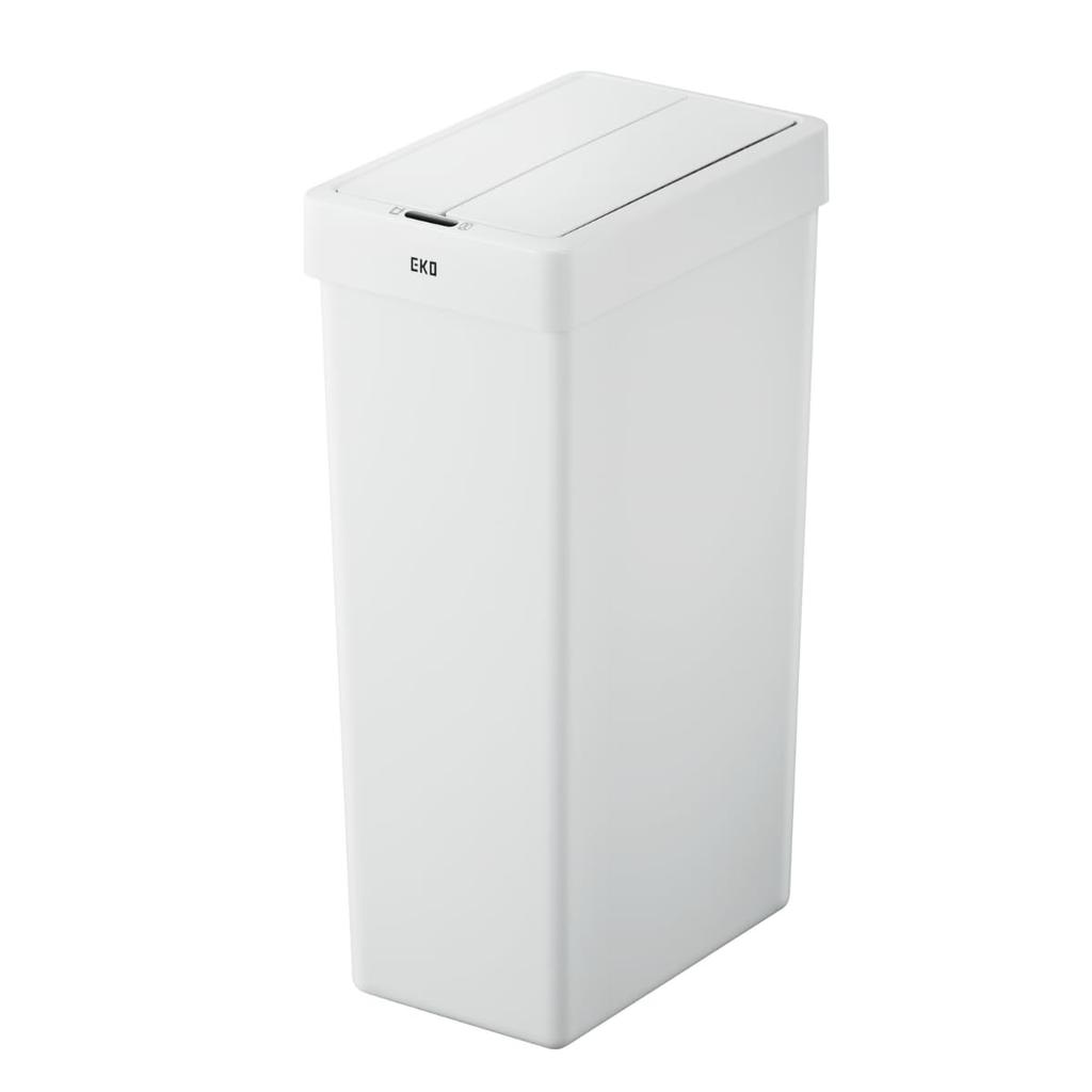 EKO X-Wing Automatic Open/Close Trash Can with Light and Sensor, White, 30L, with Lid, No Inner Box, EK6277P-30L-WH