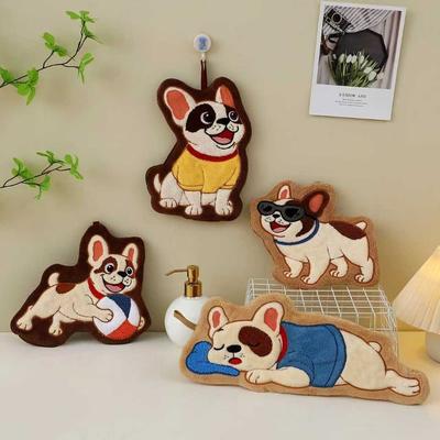 Cartoon Sausage Dog Hand Towel Coral Velvet Bathroom Kerchief New Kitchen Handkerchief Kitchen