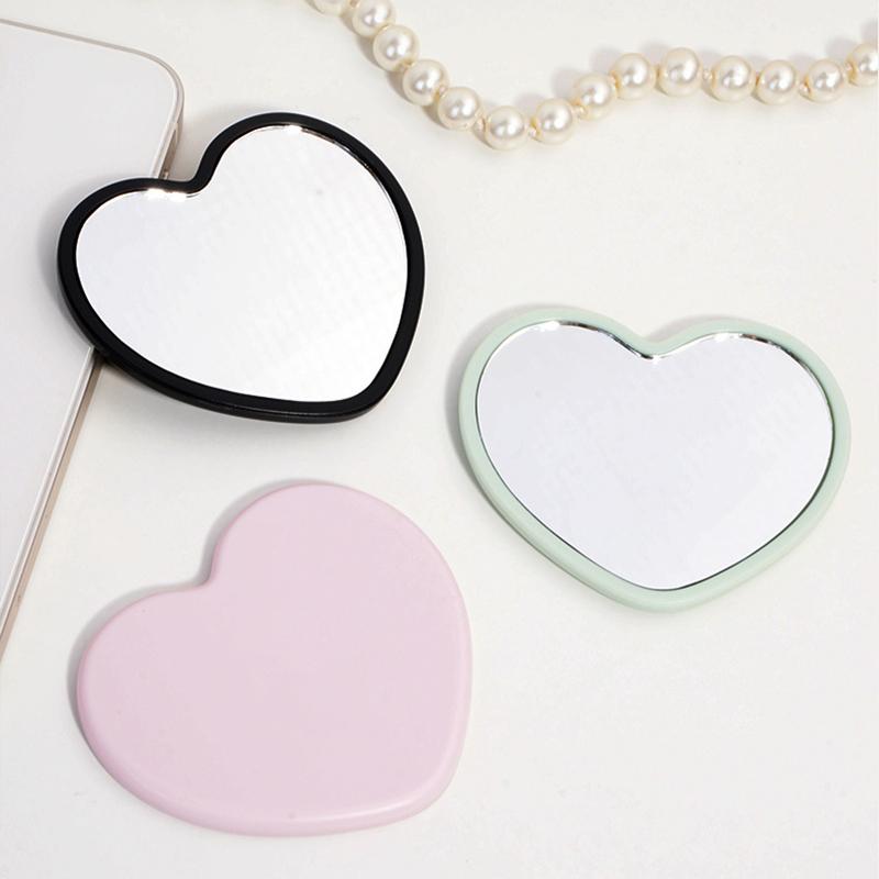 1PC Mirror Dormitory Simple Dressing Mirror Love Small Mirror Gift Makeup Mirror Beauty Heart-shaped Mini Student