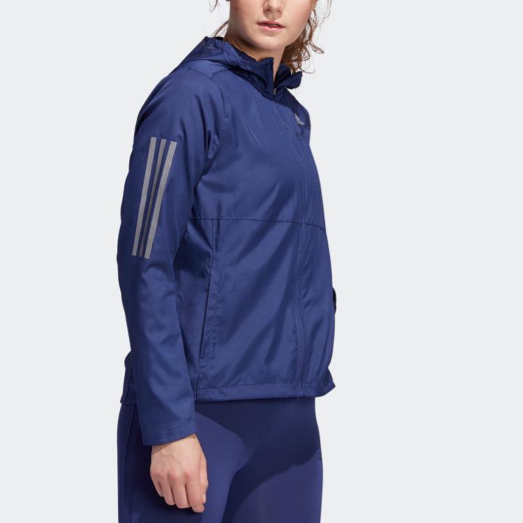 Adidas Own The Run Hooded Zip Sports Jacket Women Jackets Tech-Indigo FL7264