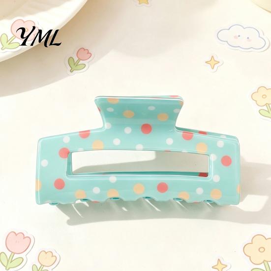 Durable Hair Clamps Colorful Polka Dot Claw Clip for Women, Sweet Macaron Style Non-slip Shark Non Damaging Gripper Thick Hair, Lightweight