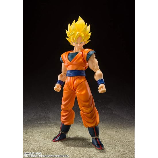 TAMASHII NATIONS S.H.Figuarts Dragon Ball Z Super Saiyan Full Power Son Goku, Environ. 140mm, PVC & A