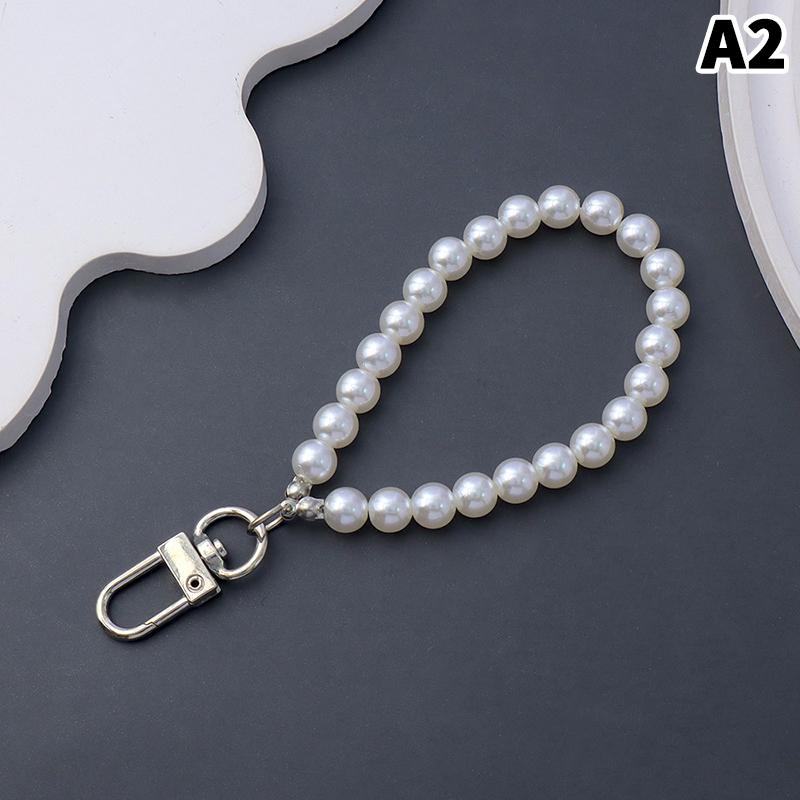 Simulation Pearl Keychains For Aorpods Bag Car Pendant Beaded Key Simple Decoration For Women Mobile Phone DIY Jewelry Decor