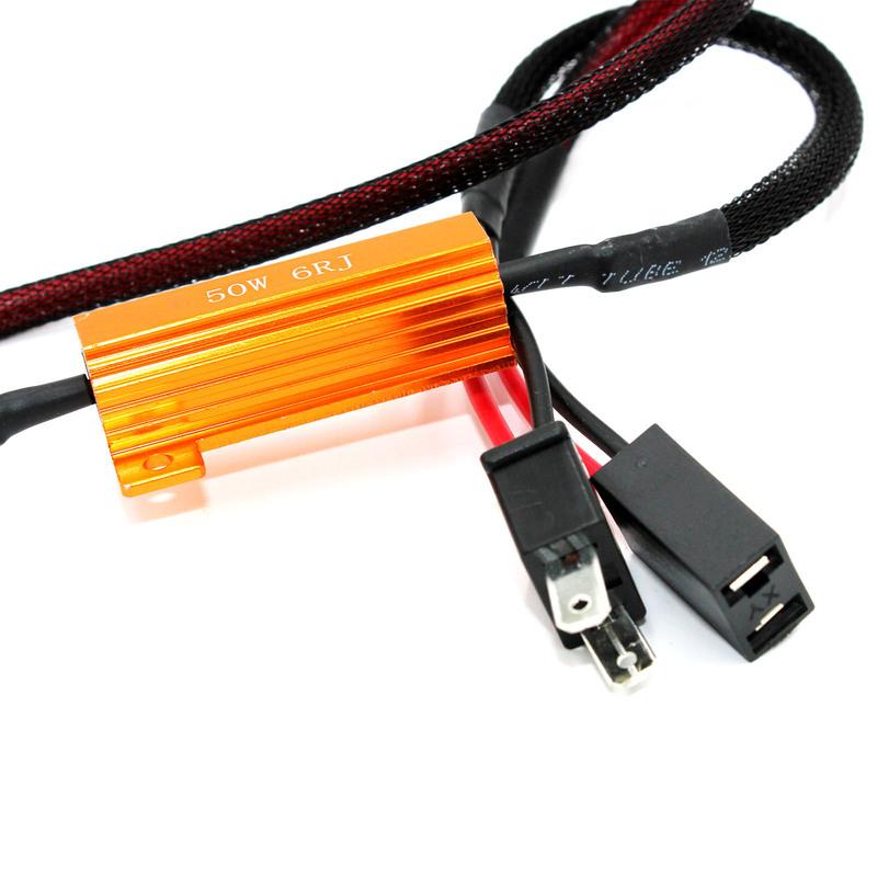 2X H7 LED DRL Fog Light Canbus 50W 6Ohm Load Resistor Wiring Canceller Decoder