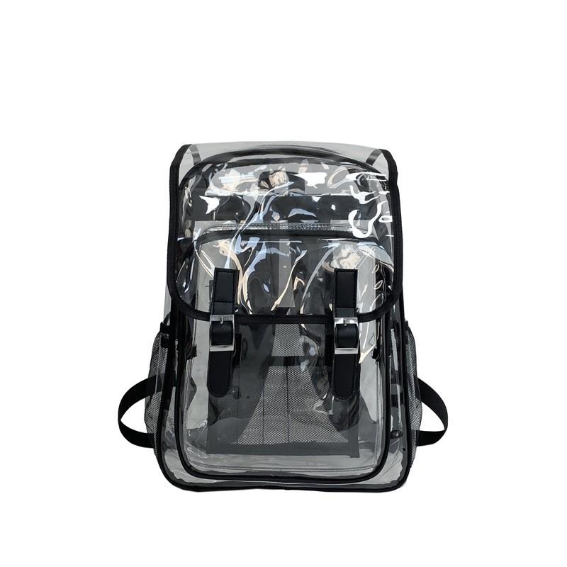 Pvc Transparent Flap Backpack With Waterproof Design For Travel And Sports Use