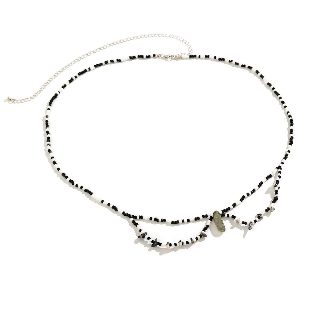 Summer Beach Rice Beads Belly Button Waist Chain Waist Chain Retro Color Beaded Body Chain Female