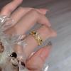 Li Luo Vintage Gold Gebürsteter 925 Sterling Silber Verstellbarer Damenring