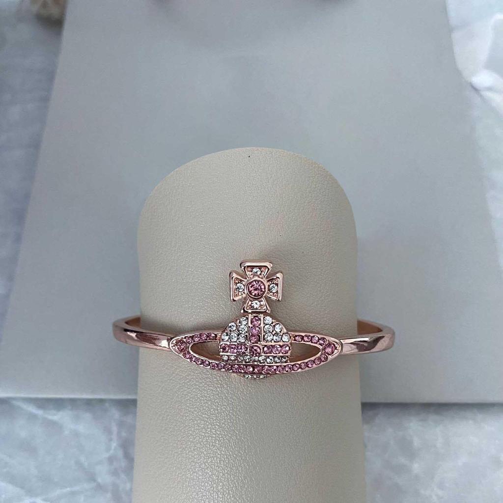 Westwood Saturn Diamond Classic Open Bangle Adjustable Versatile Jewelry for Women