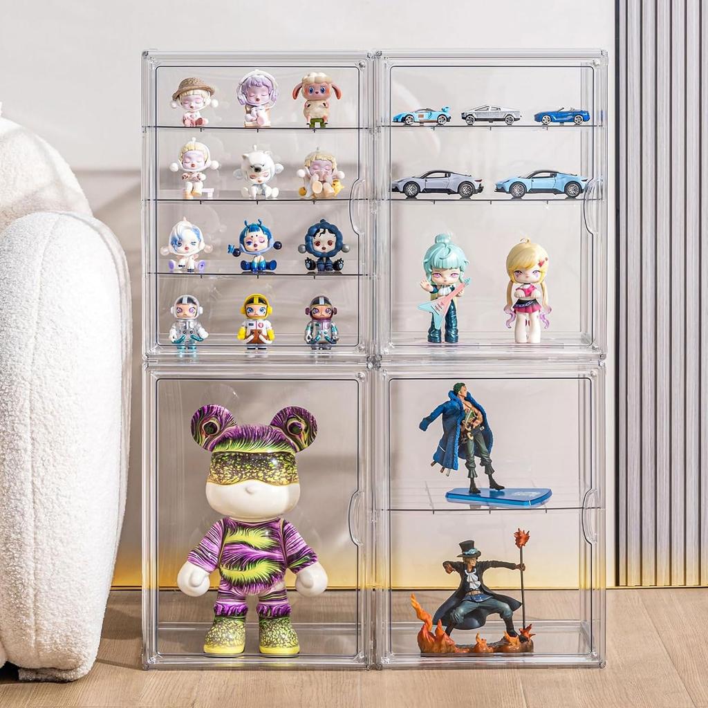 Clear Acrylic Figure Collection Display UV Magnetic Storage for and Small Items Case, Case, Shelf, Case, Protection, Stackable, Door, Case/Box Toys,