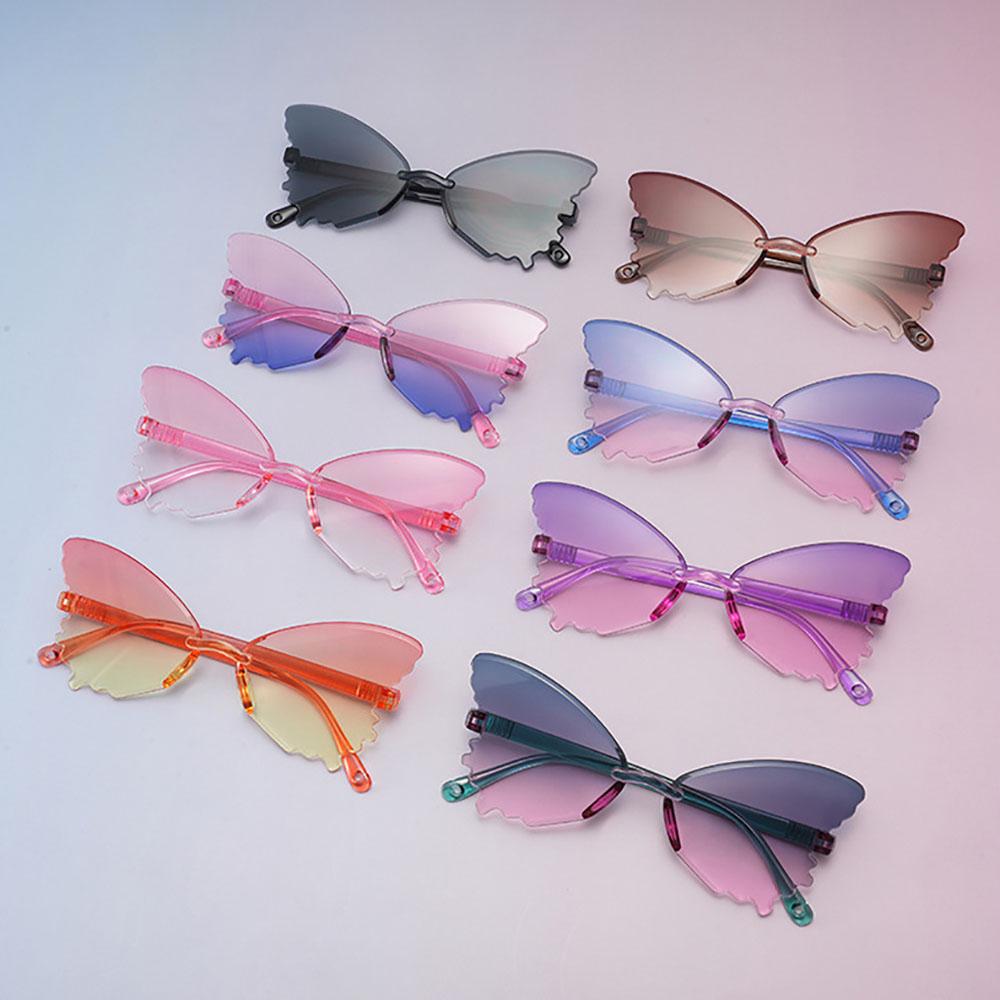 Fashion Rimless Butterfly Children's Sunglasses Trendy Kids Boys Girls Outdoor Cute Casual Sun Glasses Baby Travel UV400 Shades