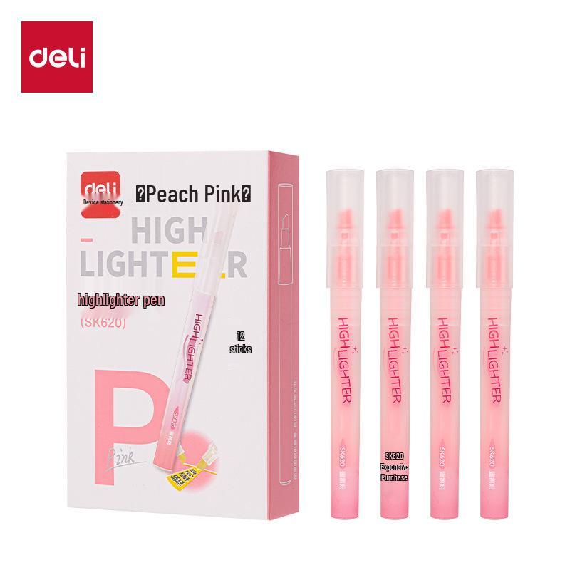 Deli SK620 Fluorescent Highlighter Set - Colored Thick Markers for Students