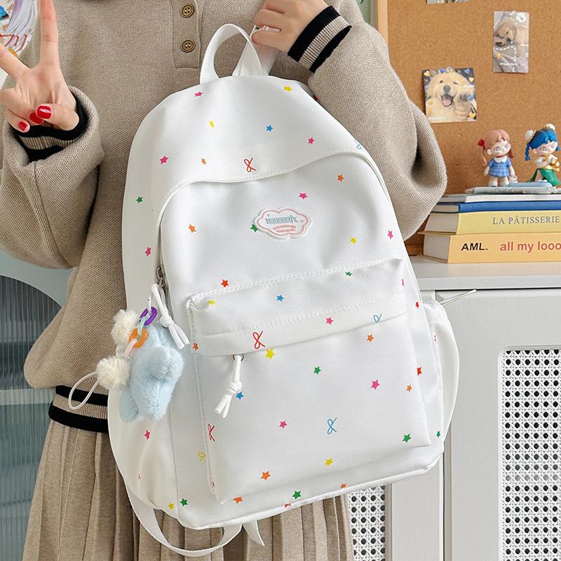 Schoolbag Dopamine High Value Star Backpack Stylish Simple Versatile Backpack Junior High School Student Class School Bag