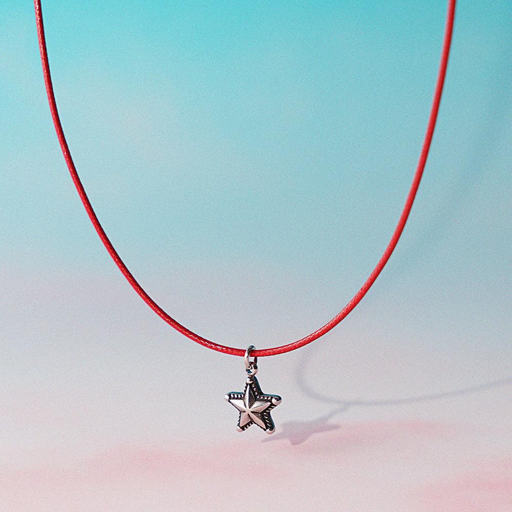Jbans Classic Antique Sheriff Star Pendant Soft String Necklace (C2501-An859)