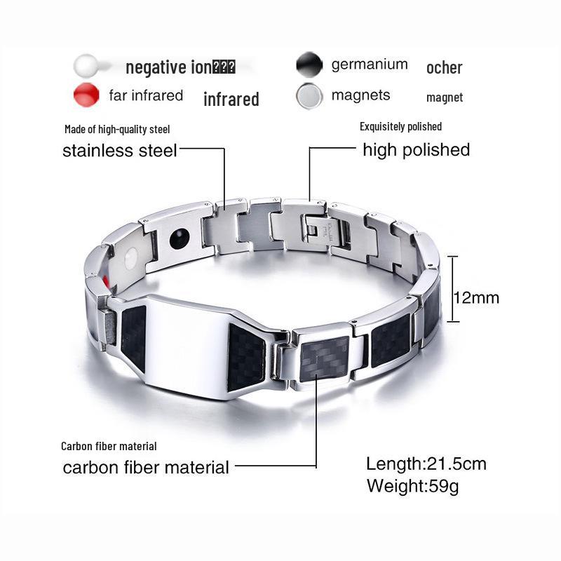 

Браслет из углеродного волокна и магнитной титановой стали для мужчин