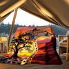 1pc Cheetah Print Throw Blanket Polyester Fiber, Lightweight Flannel, Soft & Warm, All Season Use for Outdoor, Camping Digital Print