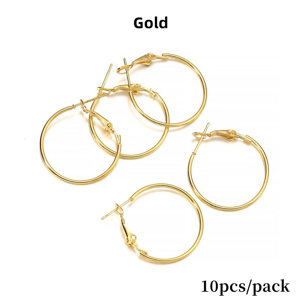 10-50pcs/lot 20 25 30 35 40 mm Hoops Earring Big Circle Hanging Earrings Findings For DIY Jewelry Making Accessories Supplies