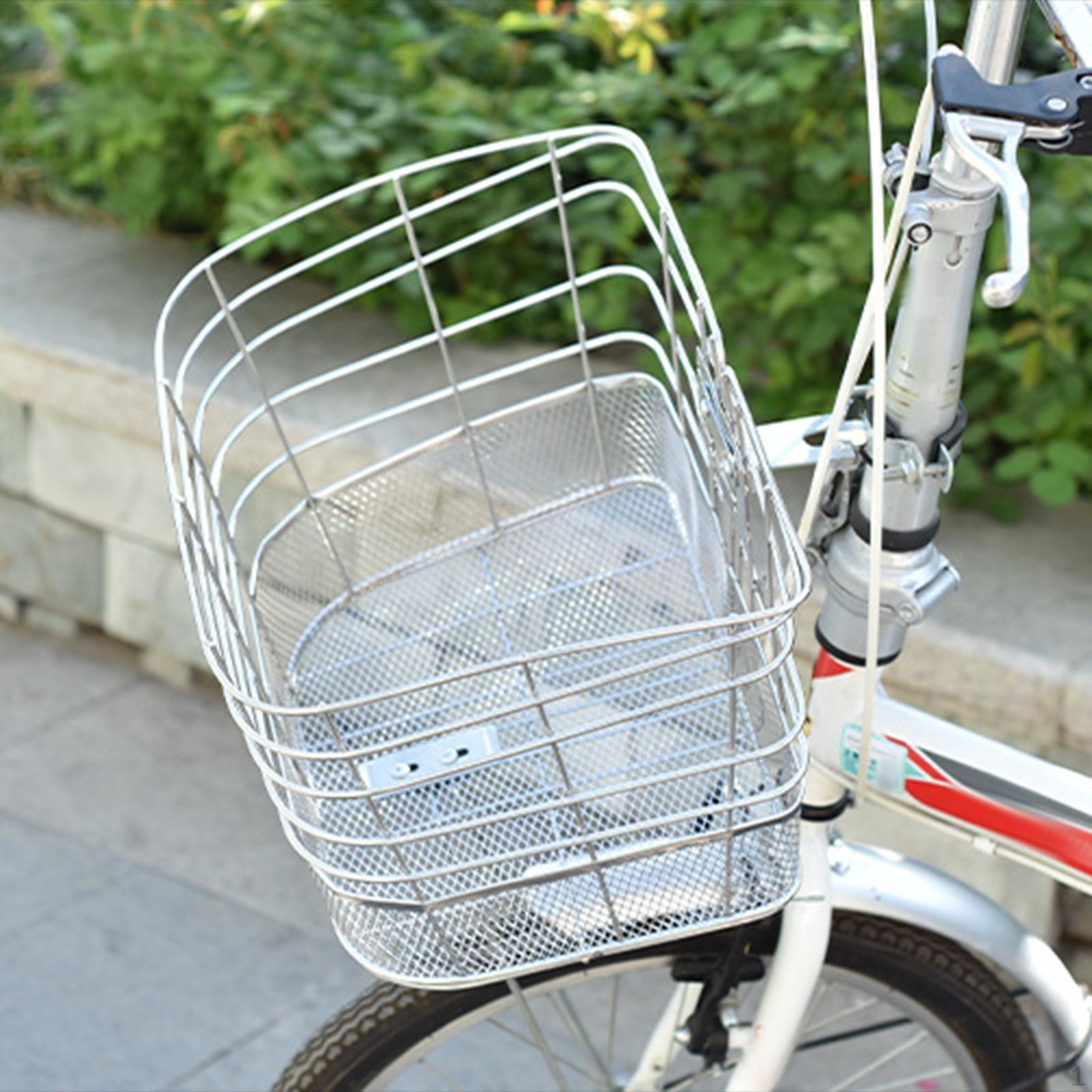 

Корзина для велосипеда из нержавеющей стали, нержавеющий передний багажник для велосипеда, прочная нержавеющая корзина для хранения для покупок Style C