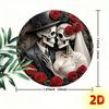 Vintage Metal Wall Art Skeleton Couple Floral Decor for Halloween Day of the Dead Home Bar Restaurant Office Gift