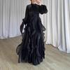 2026 Europäisches & Amerikanisches Damen-Neues Mode-Satin-Langarmkleid - Sexy Hüftbetontes Rundhals-Design