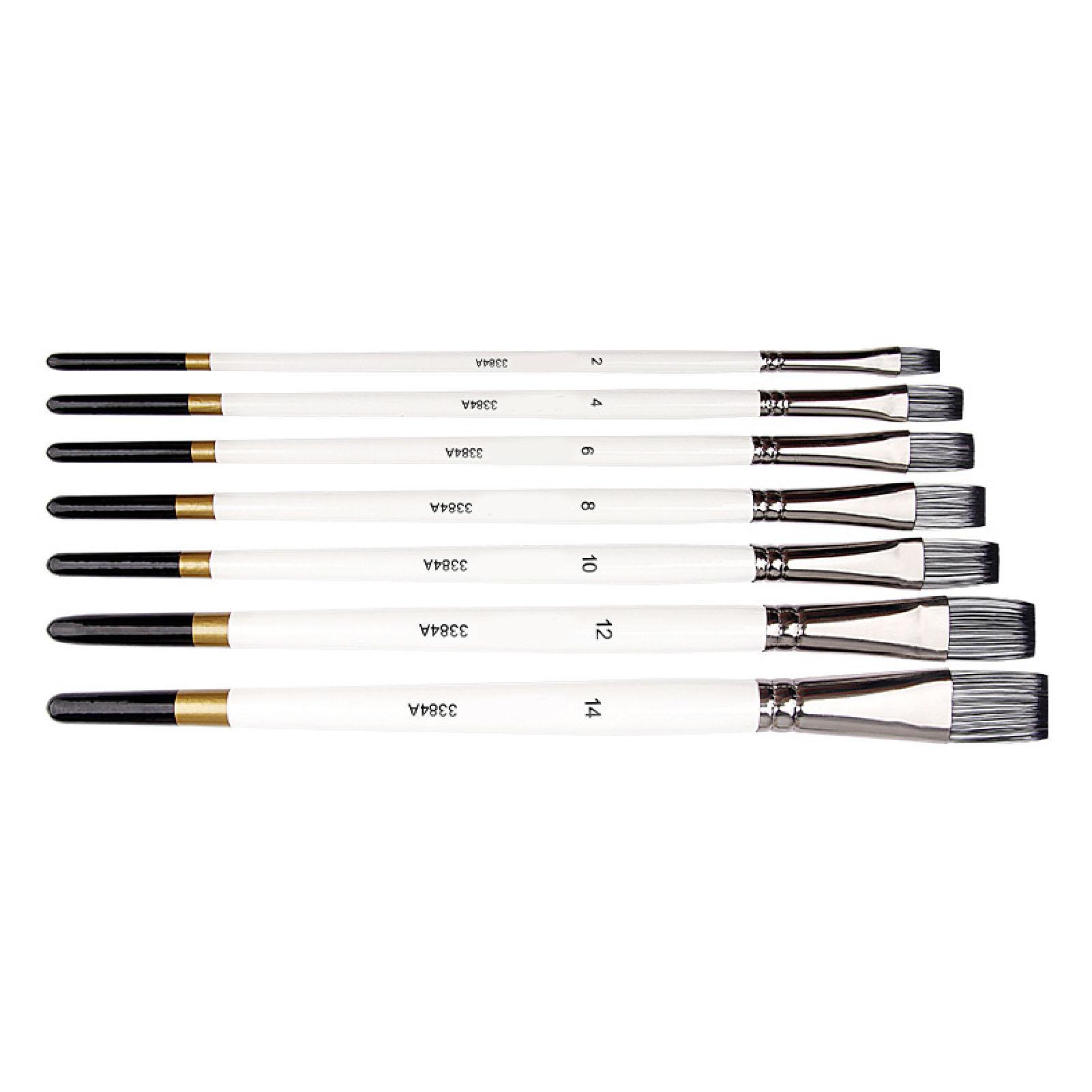 7PCS Artist Paint Brush Set Multifunctional Nylon Hair Paint Brushes with Ergonomic Handle for Watercolor Acrylic