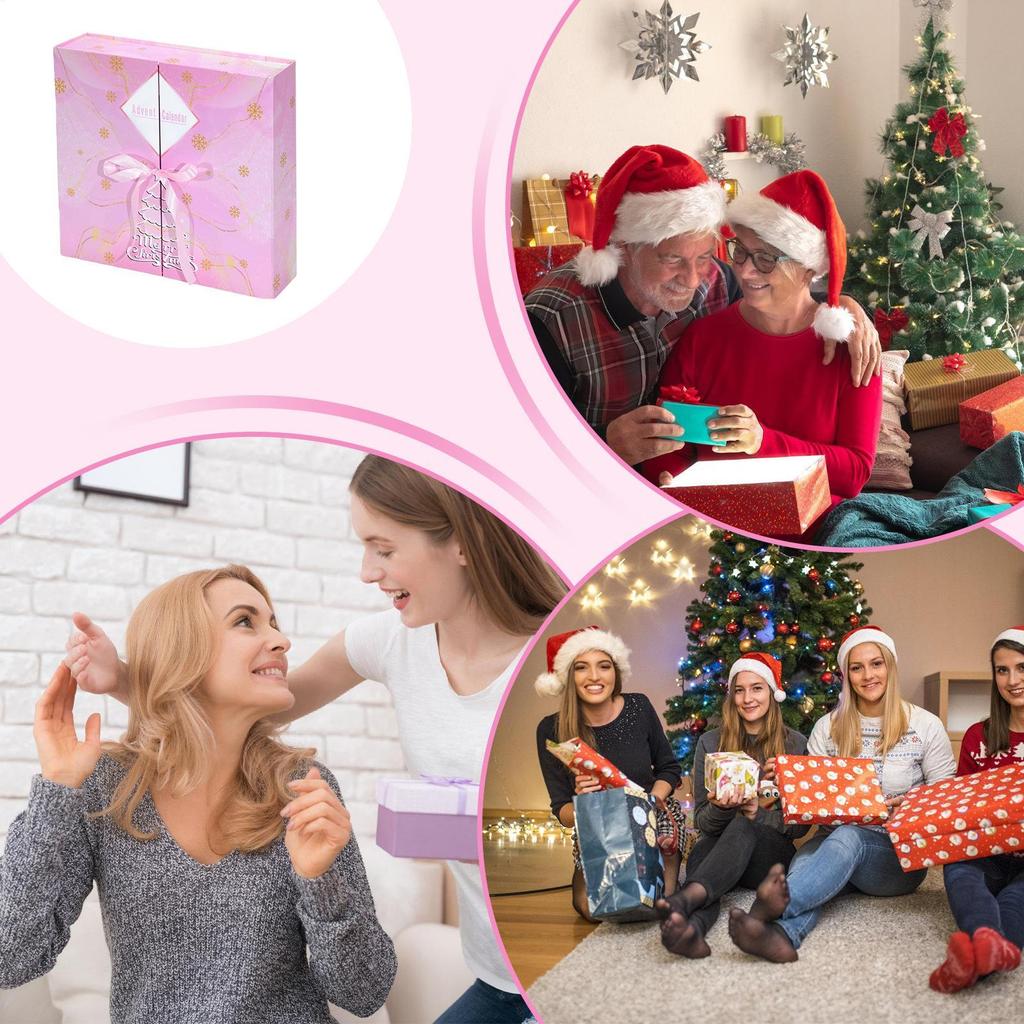 2025 Christmas Countdown Calendar Refillable Candy Holder 24-Day Empty Calendars to Fill gift box For Winter Holiday Xmas Box