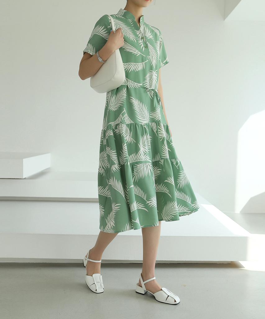 Ppaeppae Strap Palm Tree Long Dress