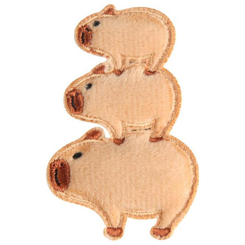 5Pcs Kapibala Capybara Embroidered Patches Applique Clothing Patch Decoration