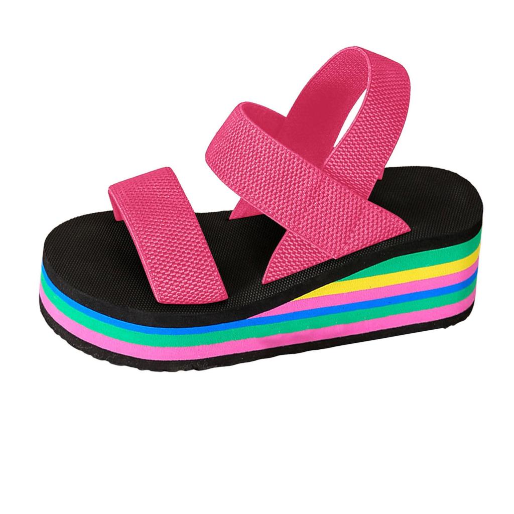 Women's Cross Strap Platform Sandals Open Toe Casual Vacation Wedge Sandals Comfortable Slip On Summer Footwear for Daily Wear