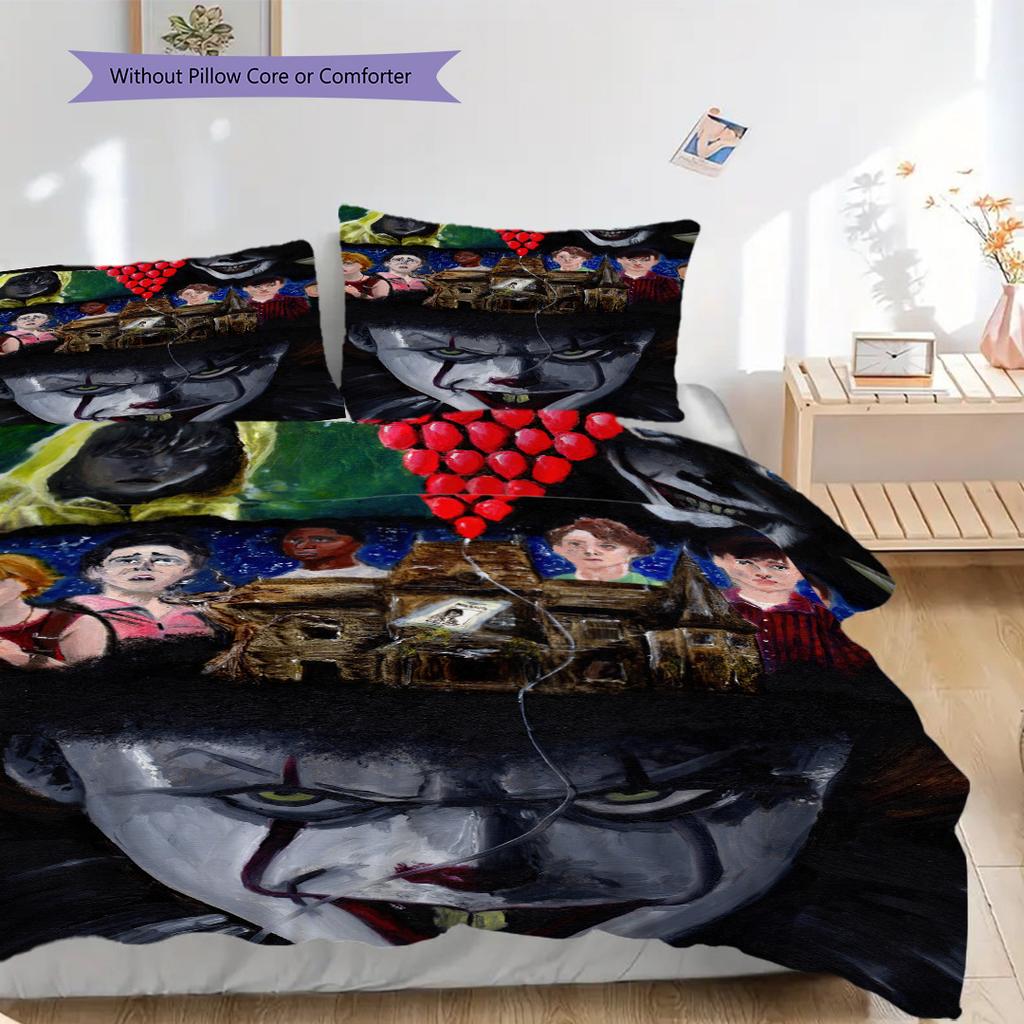 Clown Horror Tale Bedding 1 Duvet Cover 2 Pillowcase Without Core Bedding Set Christmas Birthday Gift Soft And Comfortable