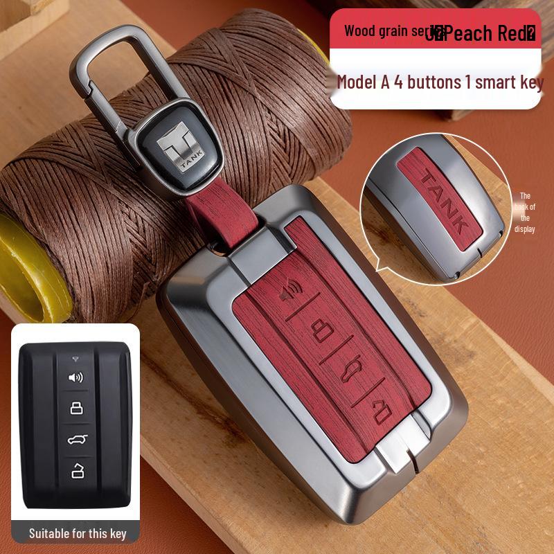 Zinc Alloy Tank 300/400/500 Car Key Shell with Full Wrap & Buckle
