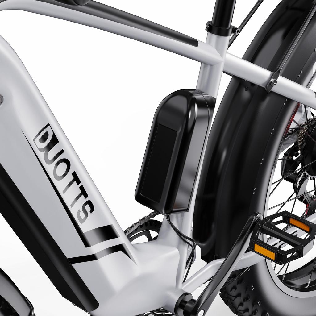 DUOTTS Elektrické kolo F26: Motor 750 W, dojezd 120 km, 26" tlusté pneumatiky, vodotěsnost IPX5, stoupavost 55° (Shimano 7-Speed)