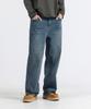 MODERN ARON Basic Washed Wide Denim Pants Vintage Dark Blue